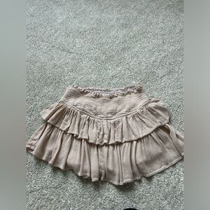 ADORABLE TAN MINI RUFFLE SKIRT